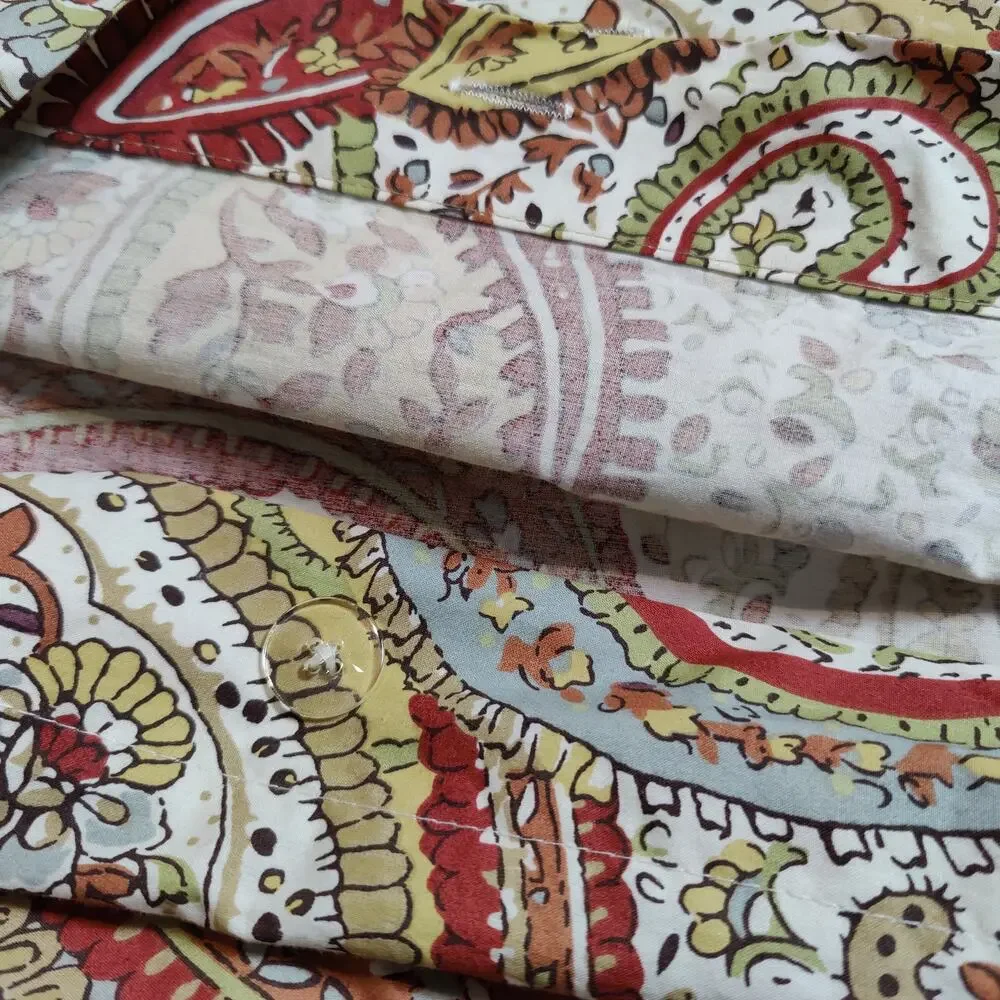 Pottery Barn Paisley Duvet Cover in White, Red, Green, Gold